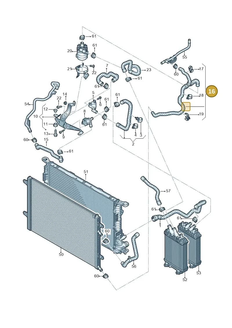 4H0121059 — Audi A8 (2013-2018) diagram 696121530, position 16