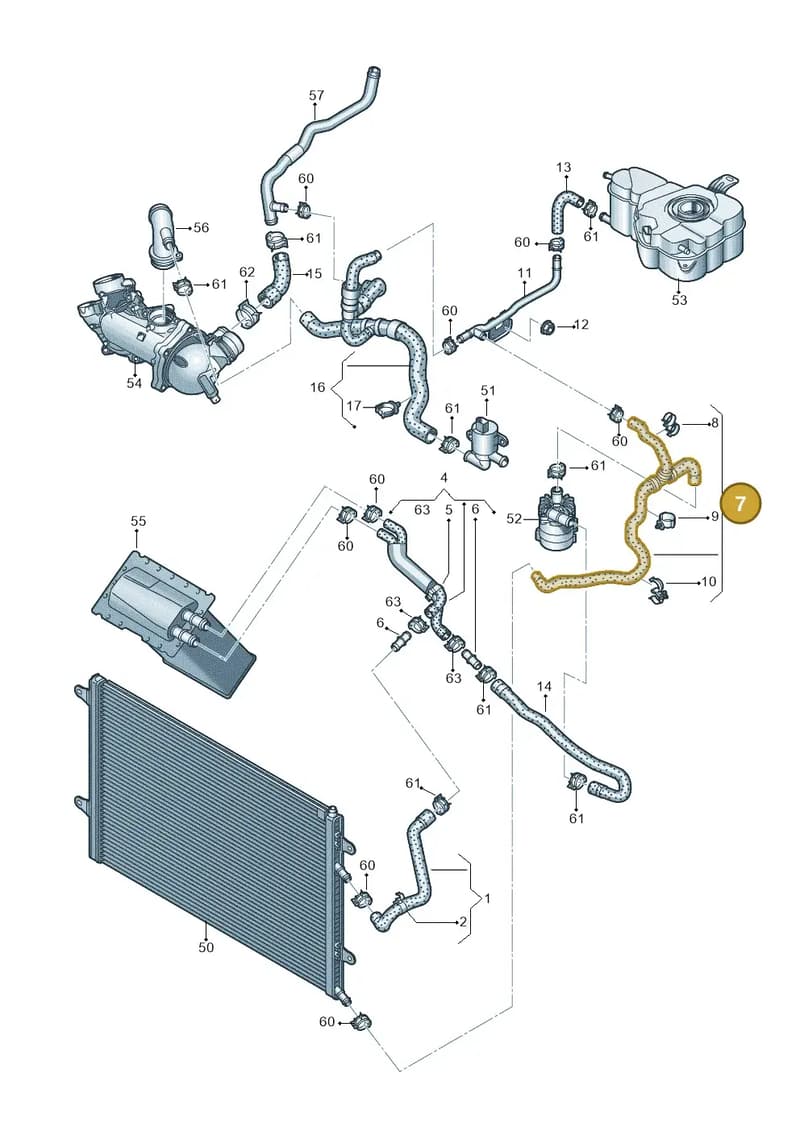 4H0121059K — Audi A8 (2013-2018) diagram 696121560, position 7