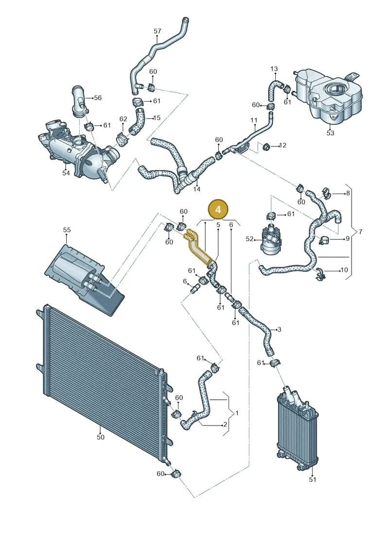 4H0121060G — Audi A8 (2013-2018) diagram 696121540, position 4