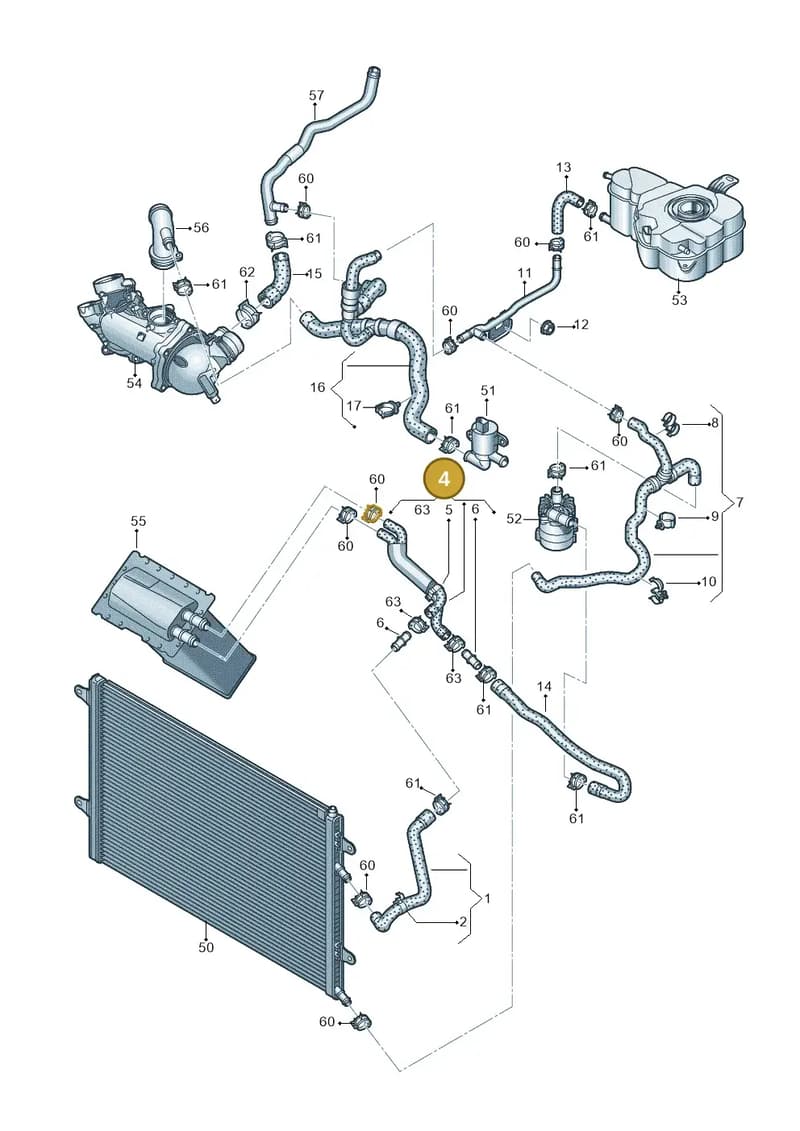 4H0121060G — Audi A8 (2013-2018) diagram 696121560, position 4