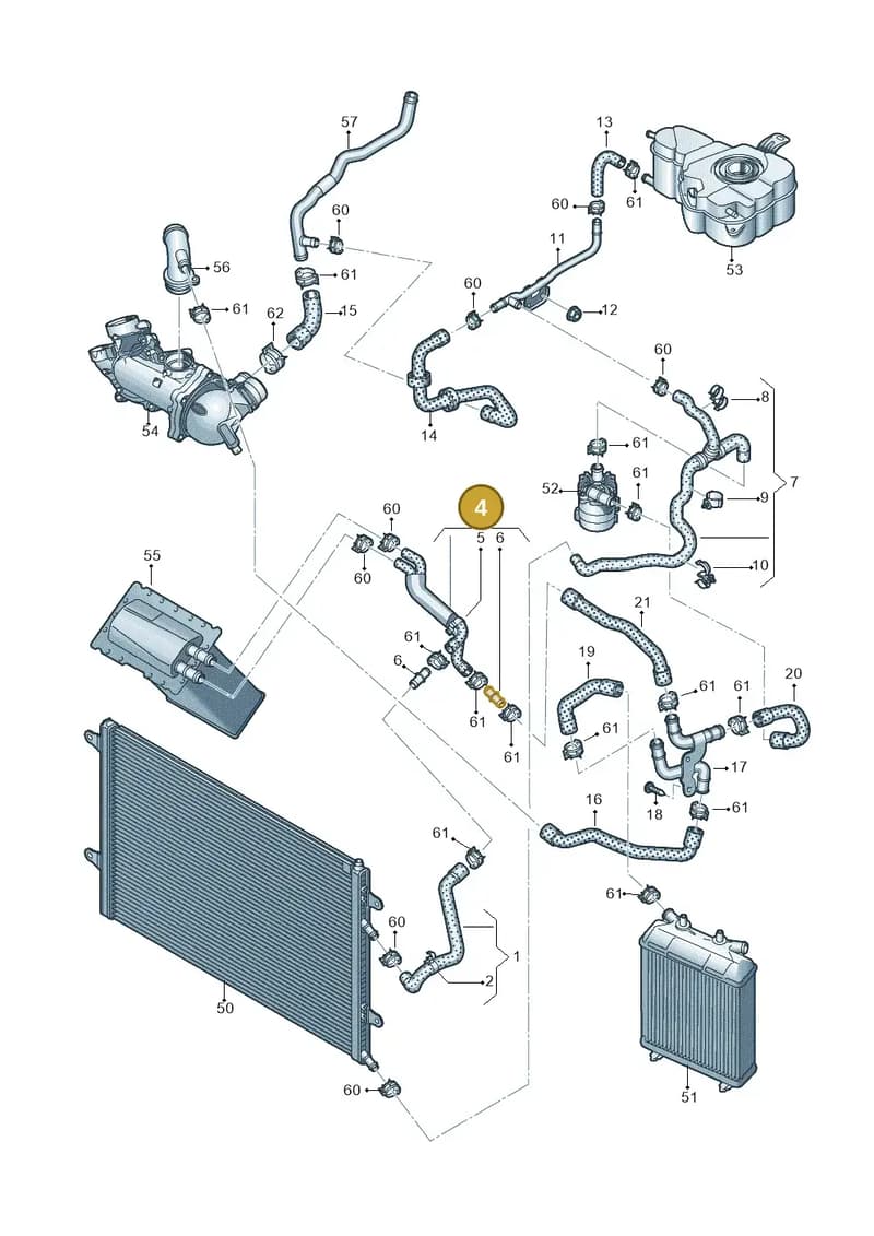 4H0121060G — Audi A8 (2013-2018) diagram 771121440, position 4
