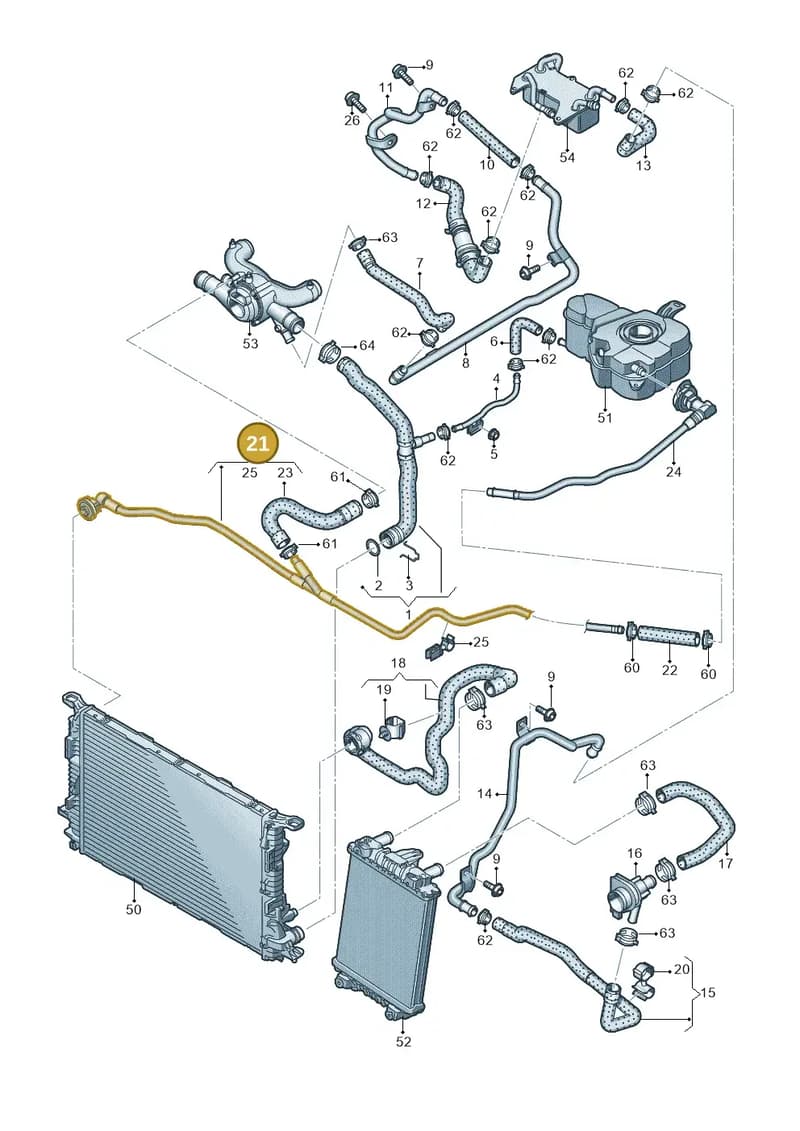 4H0121081S — Audi A8 (2013-2018) diagram 696121370, position 21