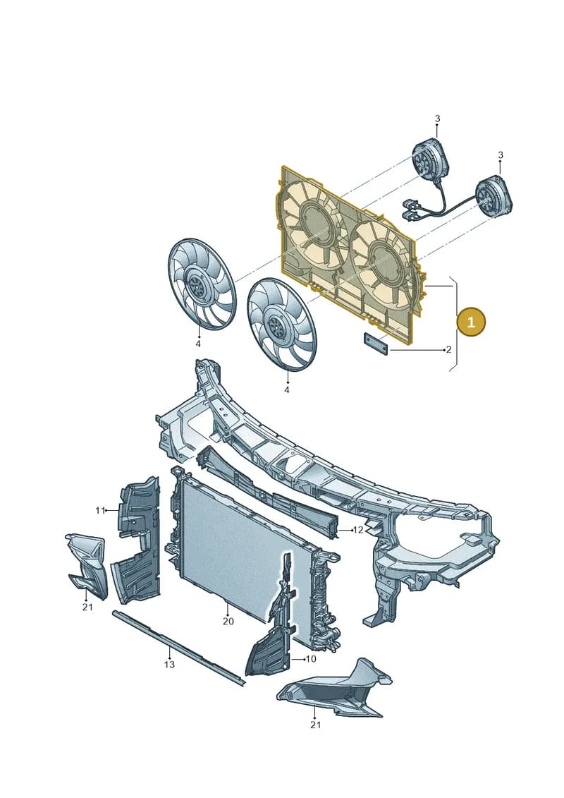 4H0121207C — Audi A8 (2013-2018) diagram 696121900, position 1