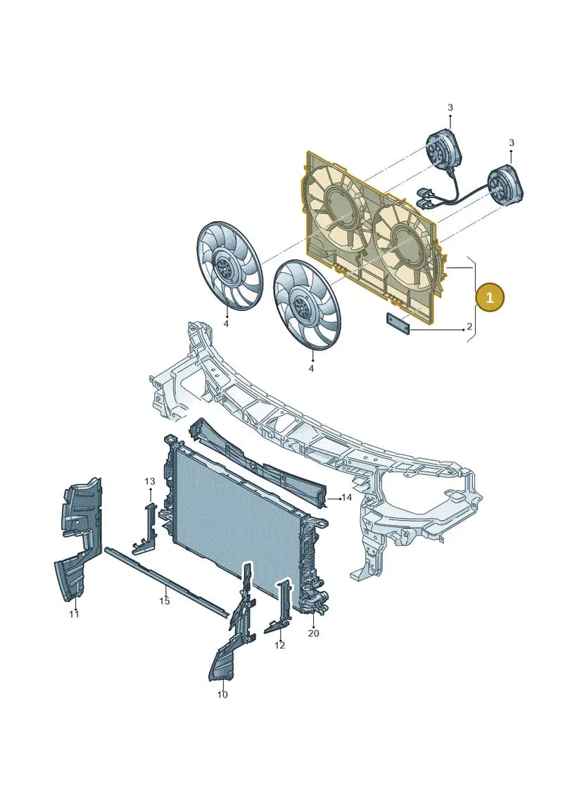 4H0121207C — Audi A8 (2013-2018) diagram 696121910, position 1
