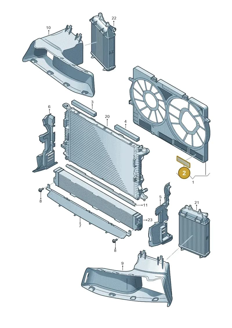 4H0121223 — Audi RS4 Av. qu. 4.2 (2012-2015) diagram 695121900, position 2