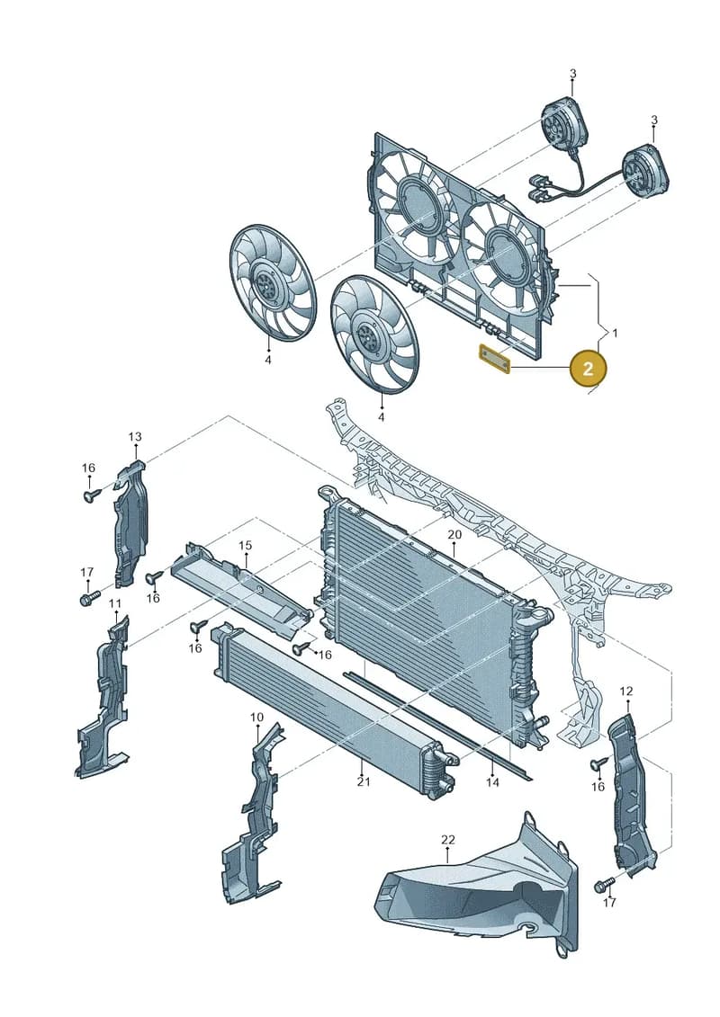 4H0121223 — Audi A7 Sportback (2014-2018) diagram 711121940, position 2