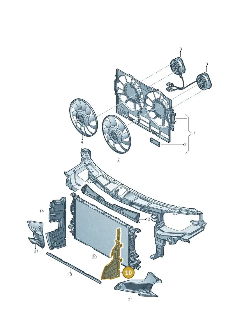 4H0121283J — Audi A8 (2013-2018) diagram 696121900, position 10