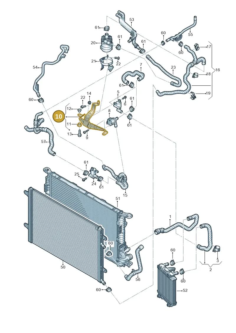 4H0121305BC — Audi A8 (2013-2018) diagram 696121550, position 10