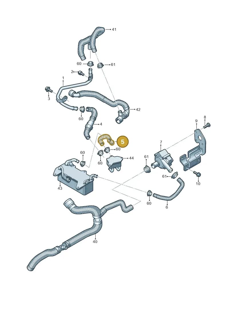 4H0121444B — Audi A8 (2013-2018) diagram 696121120, position 5