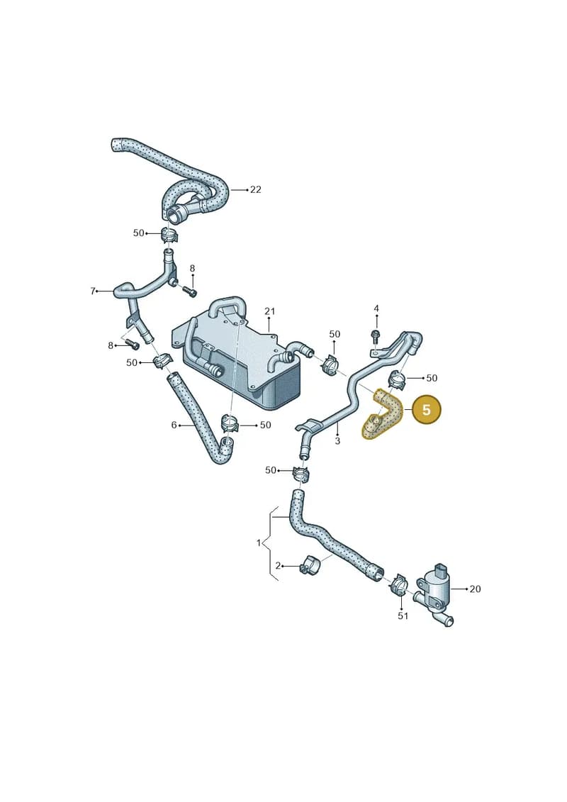 4H0121448L — Audi A8L qu. 3.0 TDI (2009-2014) diagram 696121170, position 5