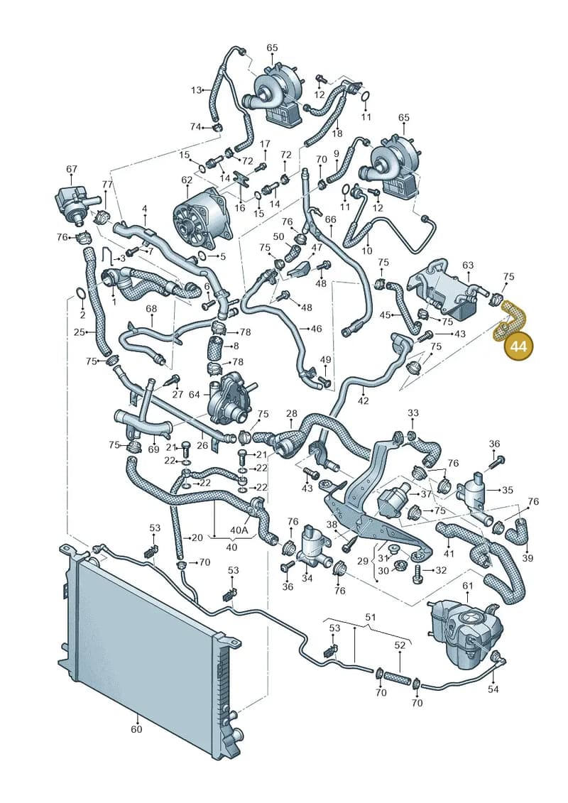 4H0121448L — Audi A8L qu. 3.0 TDI (2009-2014) diagram 696121180, position 44