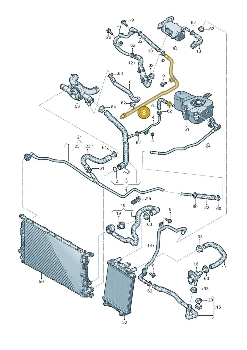 4H0121481AA — Audi A8 (2013-2018) diagram 696121370, position 8