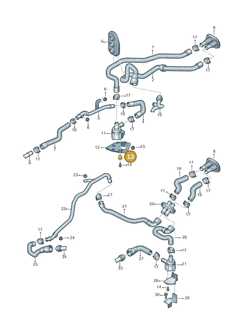 4H0129234B — Audi Q5 qu. 2.0 TDI (2012-2017) diagram 724819600, position 13