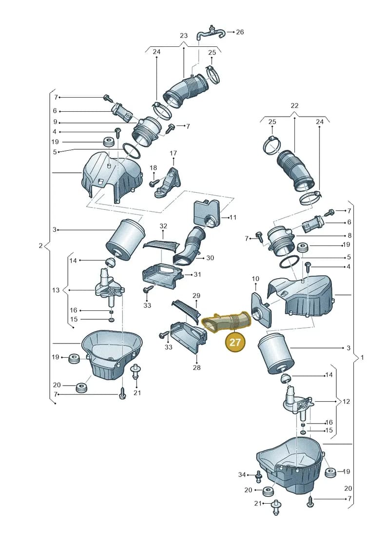 4H0129509C — Audi A8 (2013-2018) diagram 696133800, position 27