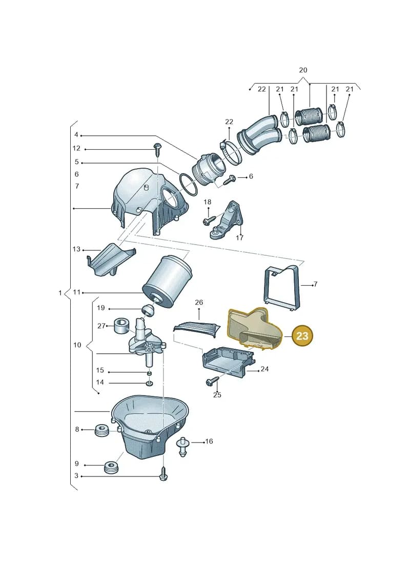 4H0129510B — Audi A8 (2013-2018) diagram 696133340, position 23