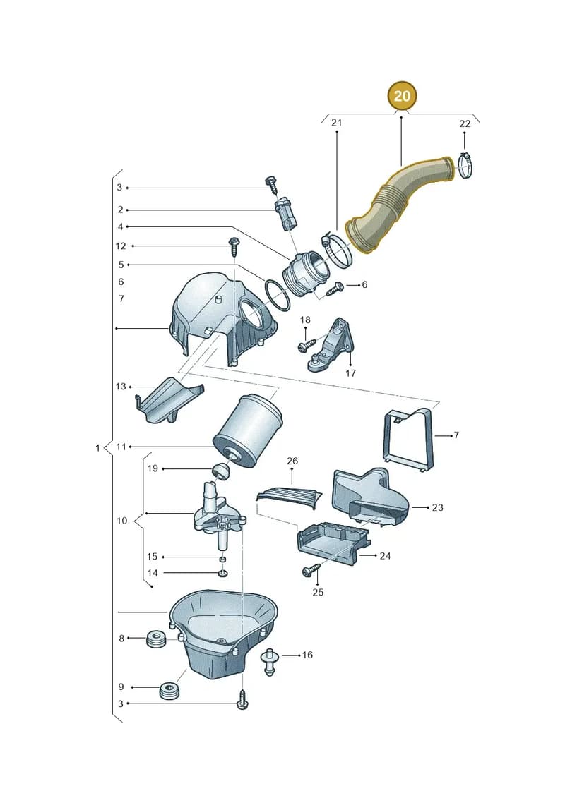 4H0129616M — Audi A8 (2013-2018) diagram 696129050, position 20