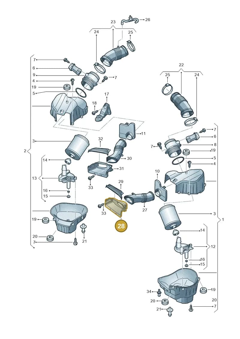 4H0129627P — Audi A8 (2013-2018) diagram 696133800, position 28