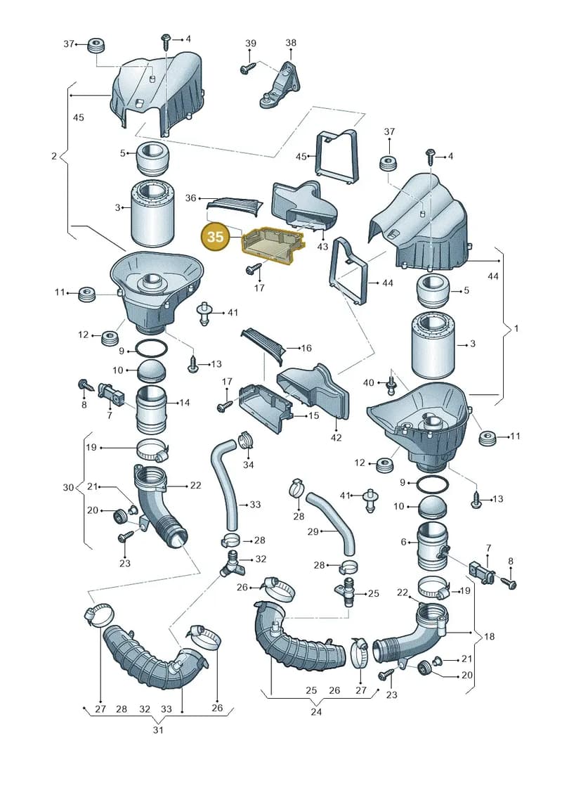 4H0129628AB — Audi A8 (2013-2018) diagram 696129100, position 35