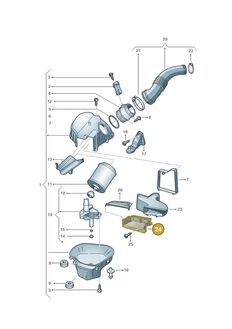 4H0129628AB — Audi A8 (2013-2018) diagram 696129050, position 24