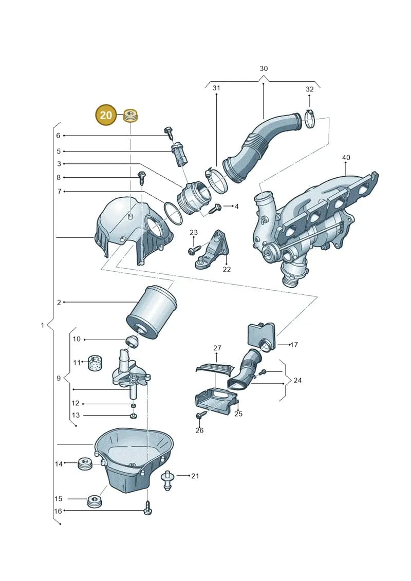 4H0129669D — Audi A8 (2013-2018) diagram 696133020, position 20