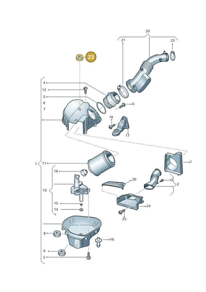 4H0129669D — Audi A8 (2013-2018) diagram 696133140, position 23