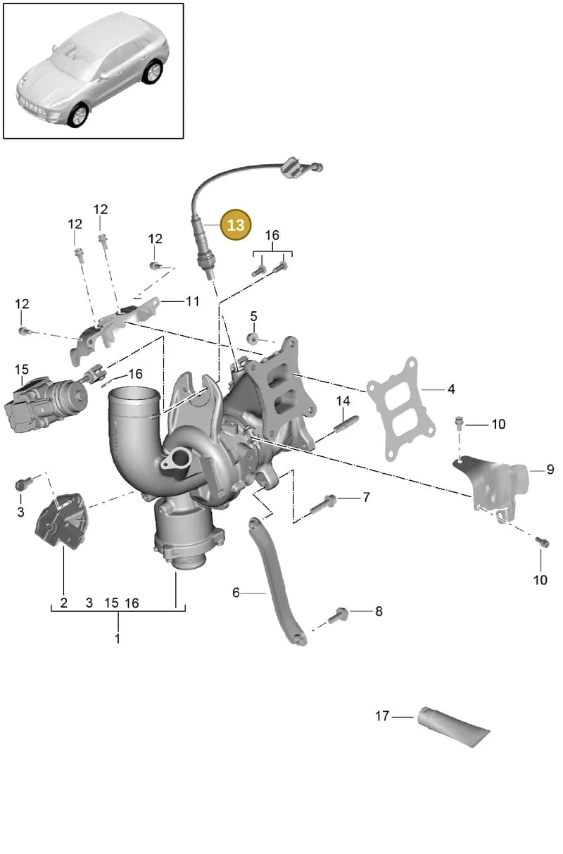 4H0131713E — Porsche Macan (2013-2018) diagram p44202030, position 13