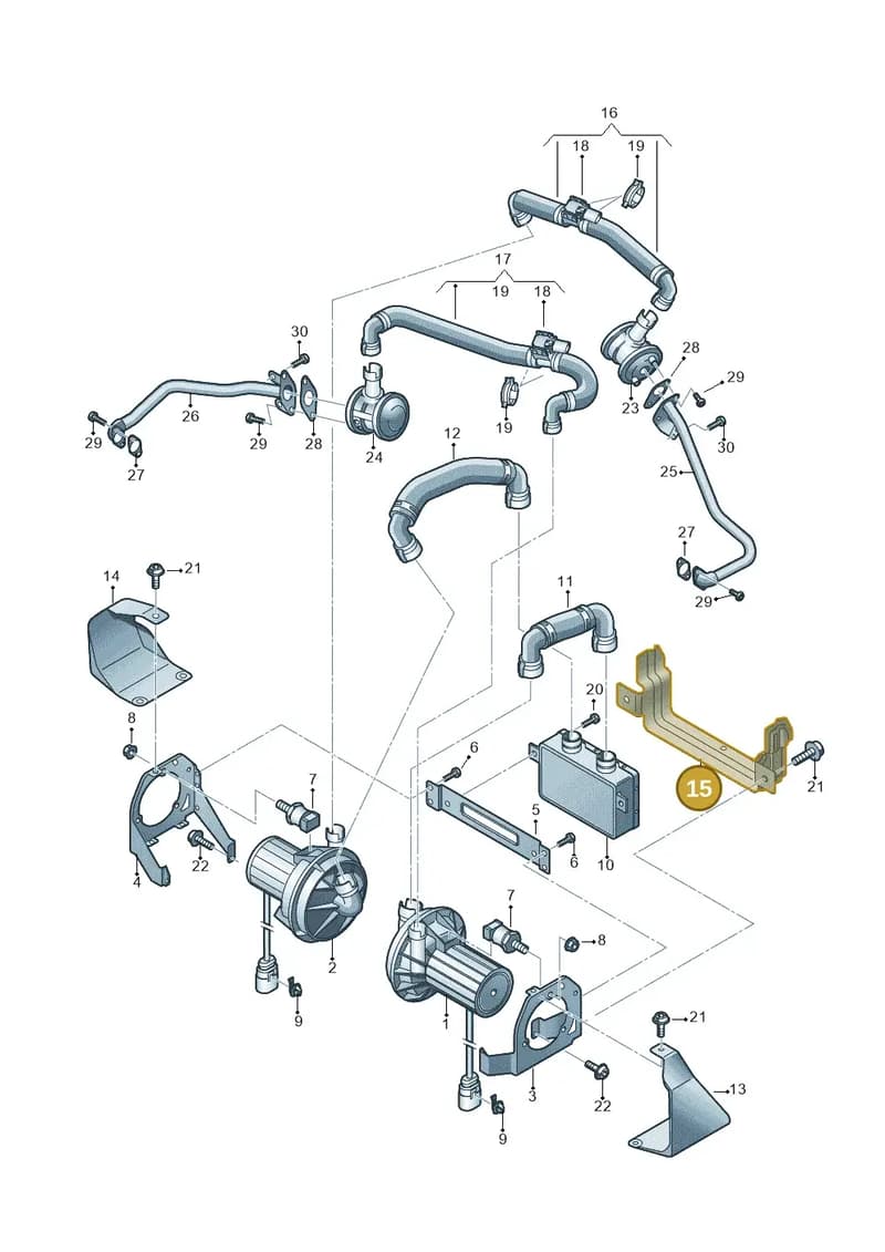 4H0131783F — Audi A8 (2013-2018) diagram 696131350, position 15