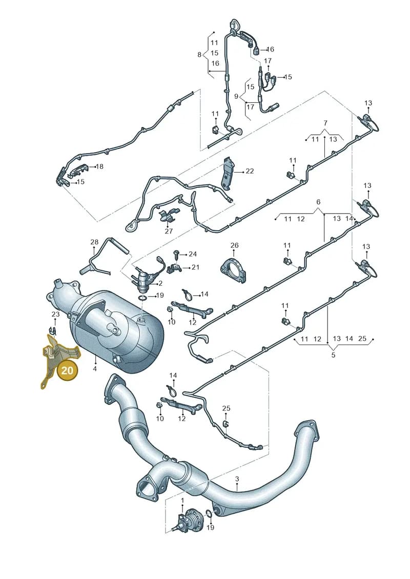 4H0131783J — Audi A8 (2013-2018) diagram 771201140, position 20