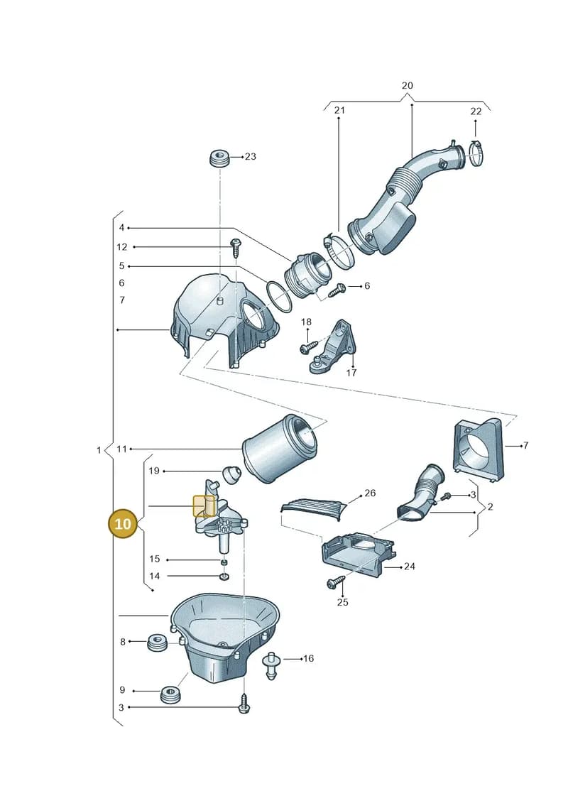 4H0133039B — Audi A8 (2013-2018) diagram 696133140, position 10