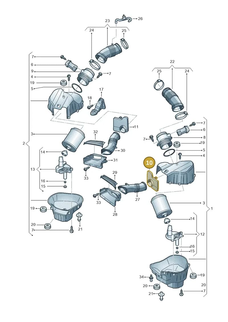 4H0133125B — Audi A8 (2013-2018) diagram 696133800, position 10