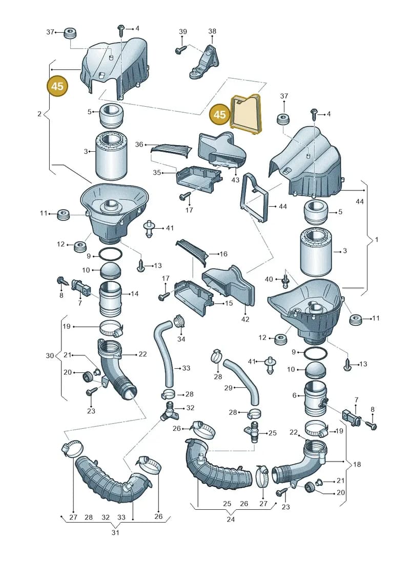4H0133126A — Audi A8 (2013-2018) diagram 696129100, position 45