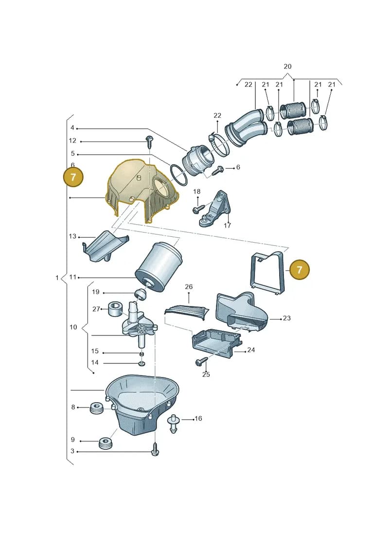 4H0133126A — Audi A8 (2013-2018) diagram 696133340, position 7