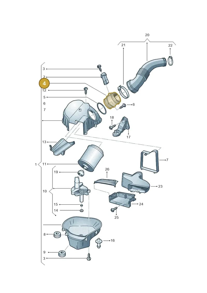 4H0133384J — Audi A8 (2013-2018) diagram 696129050, position 4