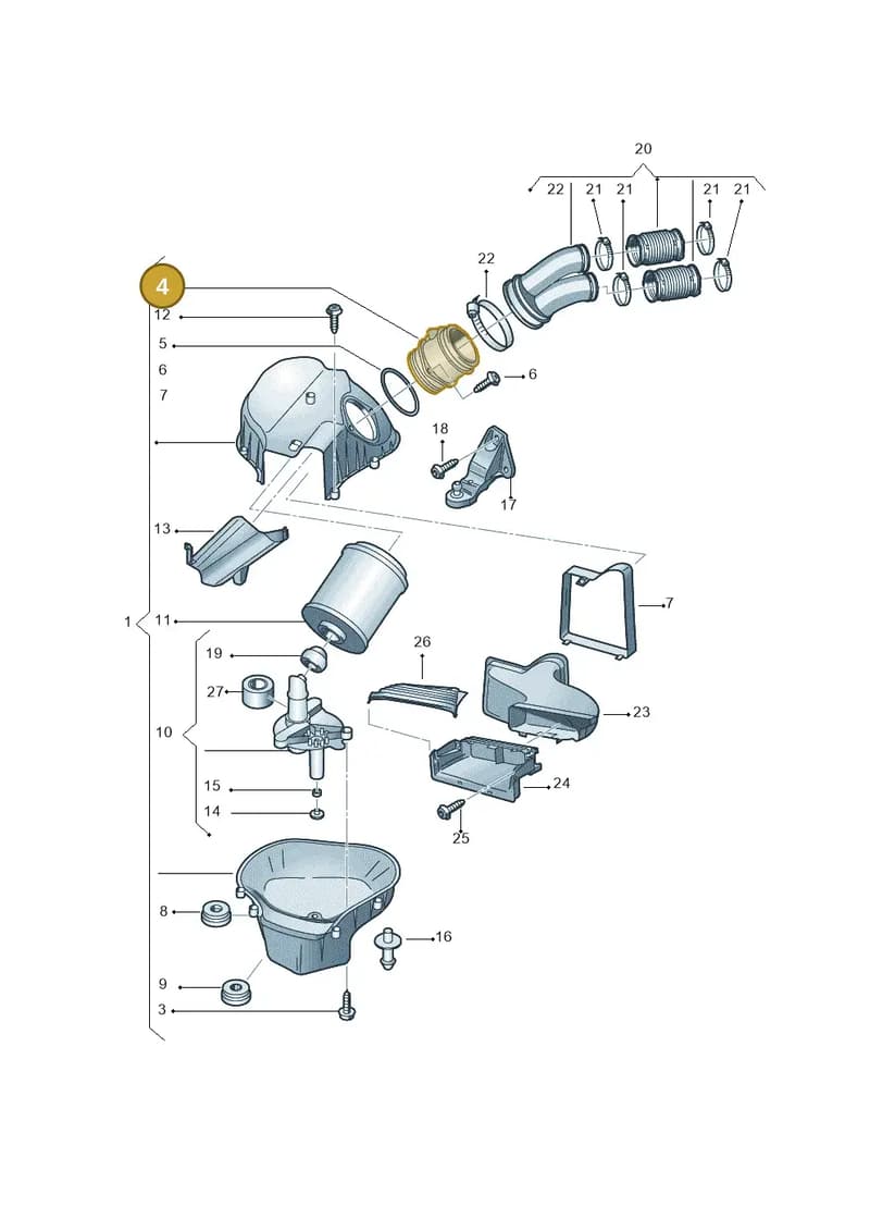 4H0133384J — Audi A8 (2013-2018) diagram 696133340, position 4