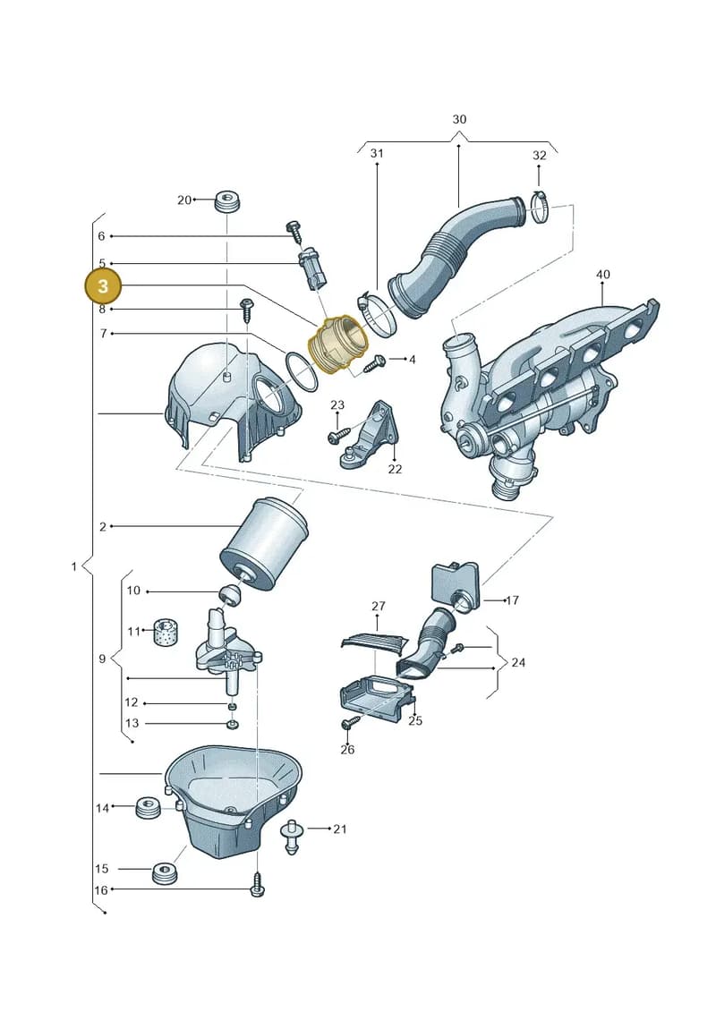 4H0133384J — Audi A8 (2013-2018) diagram 696133020, position 3