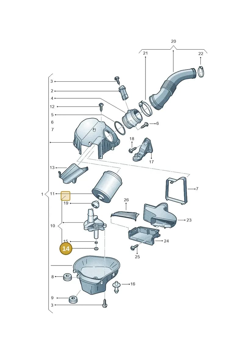 4H0133434A — Audi A8 (2013-2018) diagram 696129050, position 14