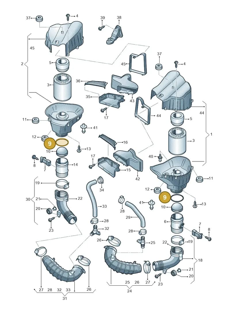 4H0133485E — Audi A8 (2013-2018) diagram 696129100, position 9