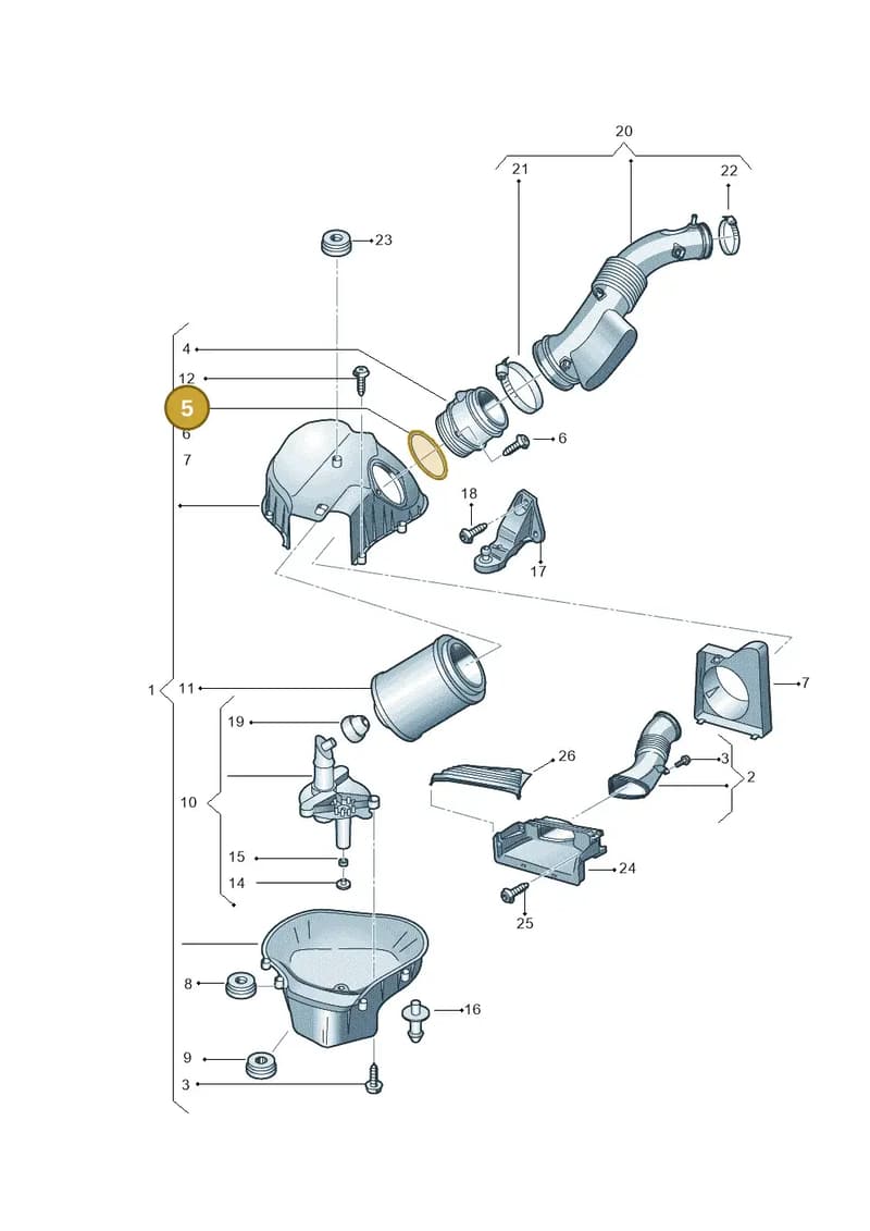 4H0133485E — Audi A8 (2013-2018) diagram 696133140, position 5