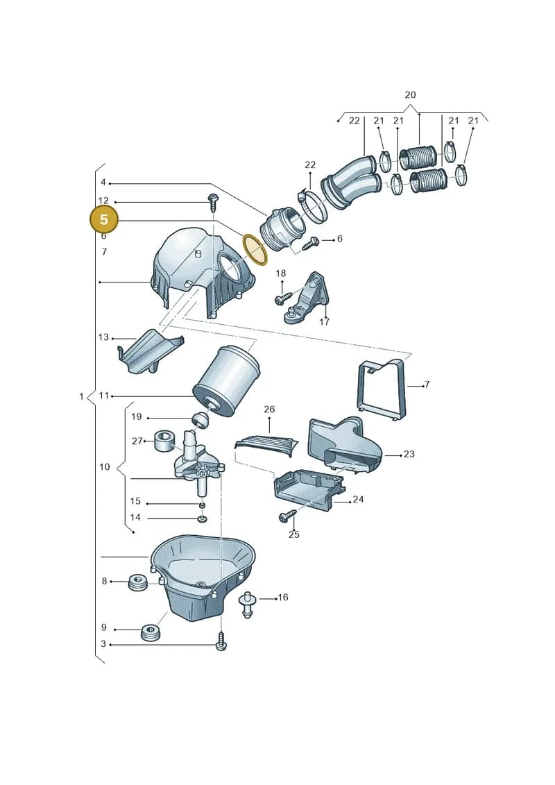 4H0133485E — Audi A8 (2013-2018) diagram 696133340, position 5