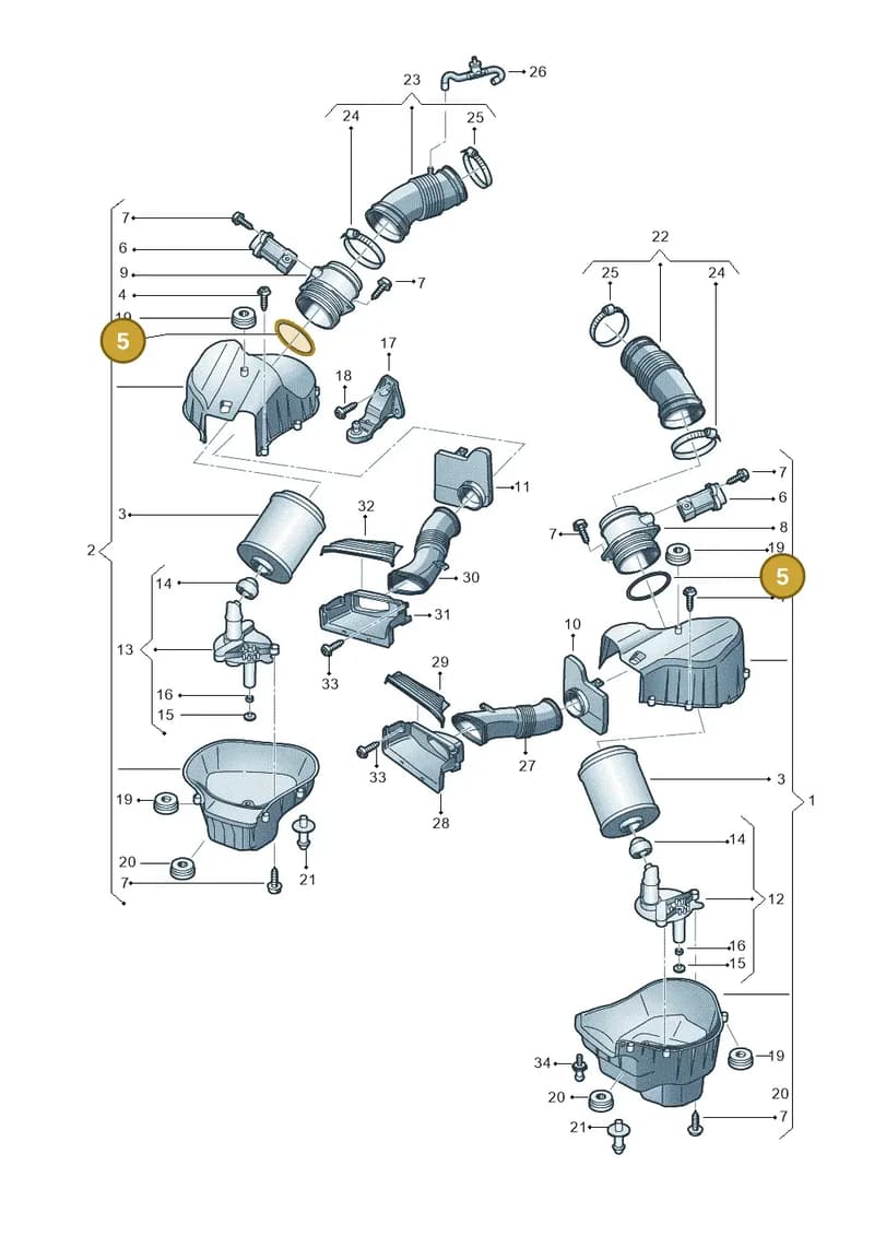 4H0133485E — Audi A8 (2013-2018) diagram 696133800, position 5