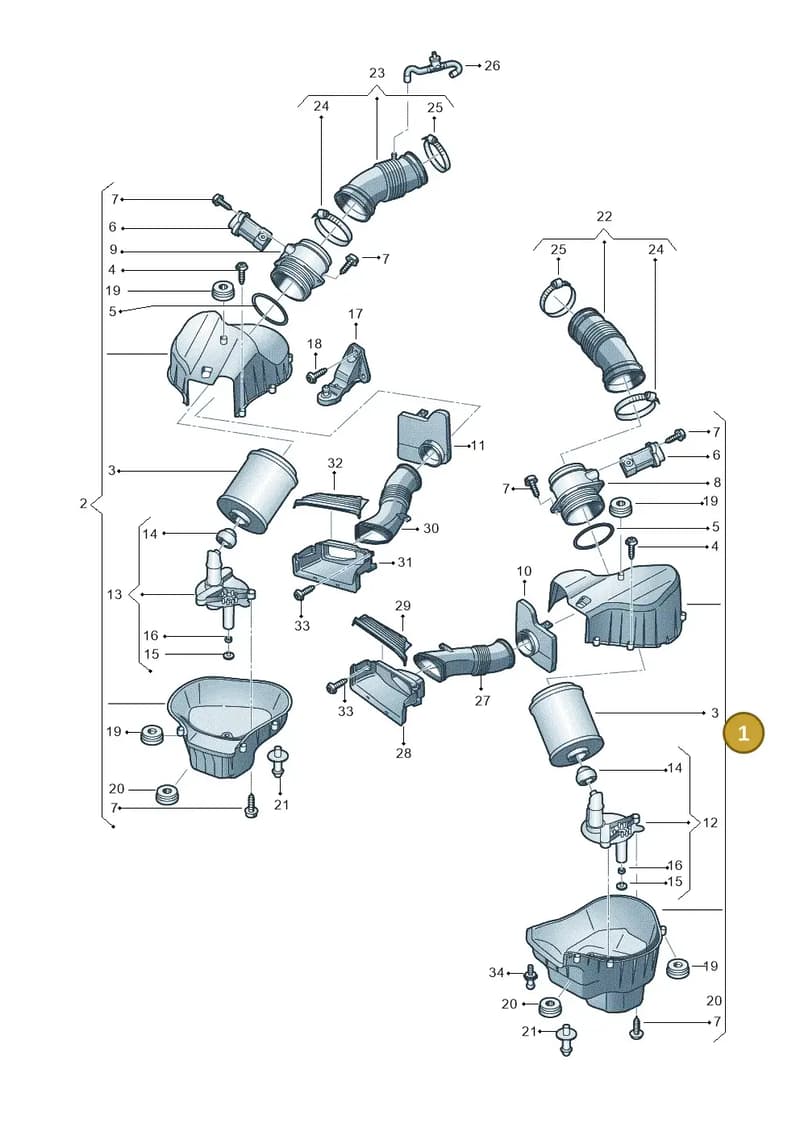 4H0133823N — Audi A8 (2013-2018) diagram 696133800, position 1