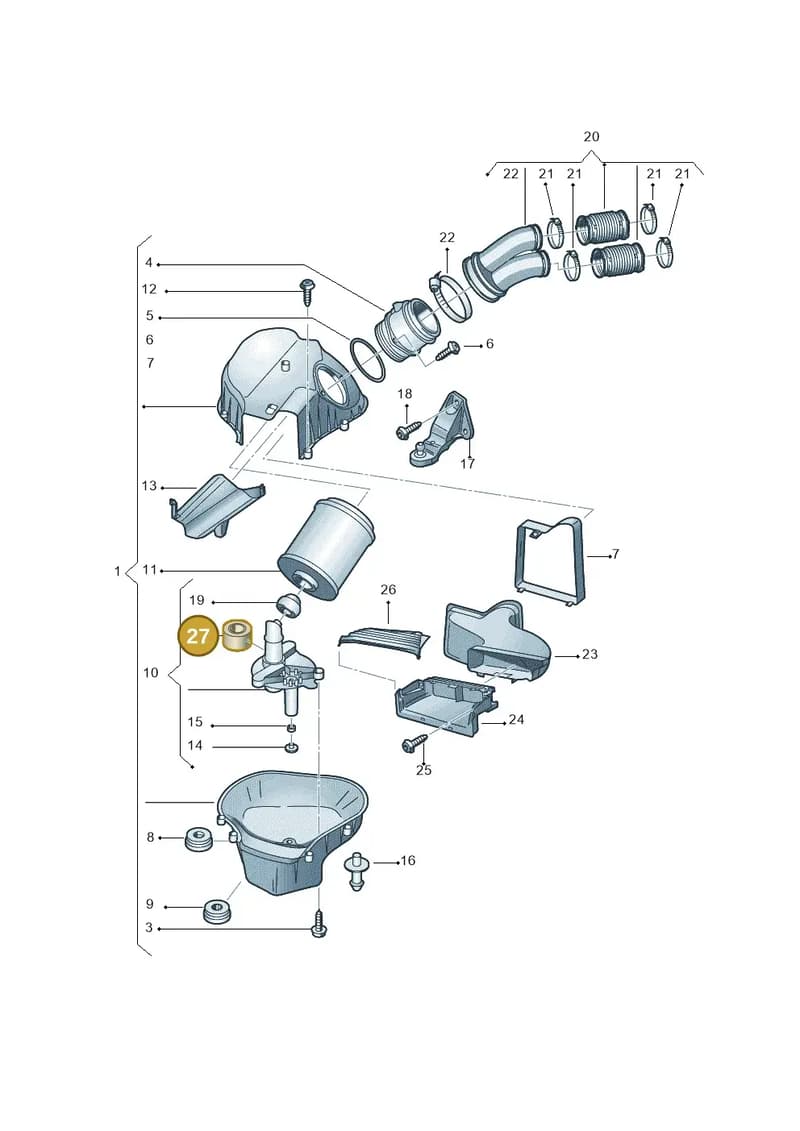 4H0133843A — Audi A8 (2013-2018) diagram 696133340, position 27