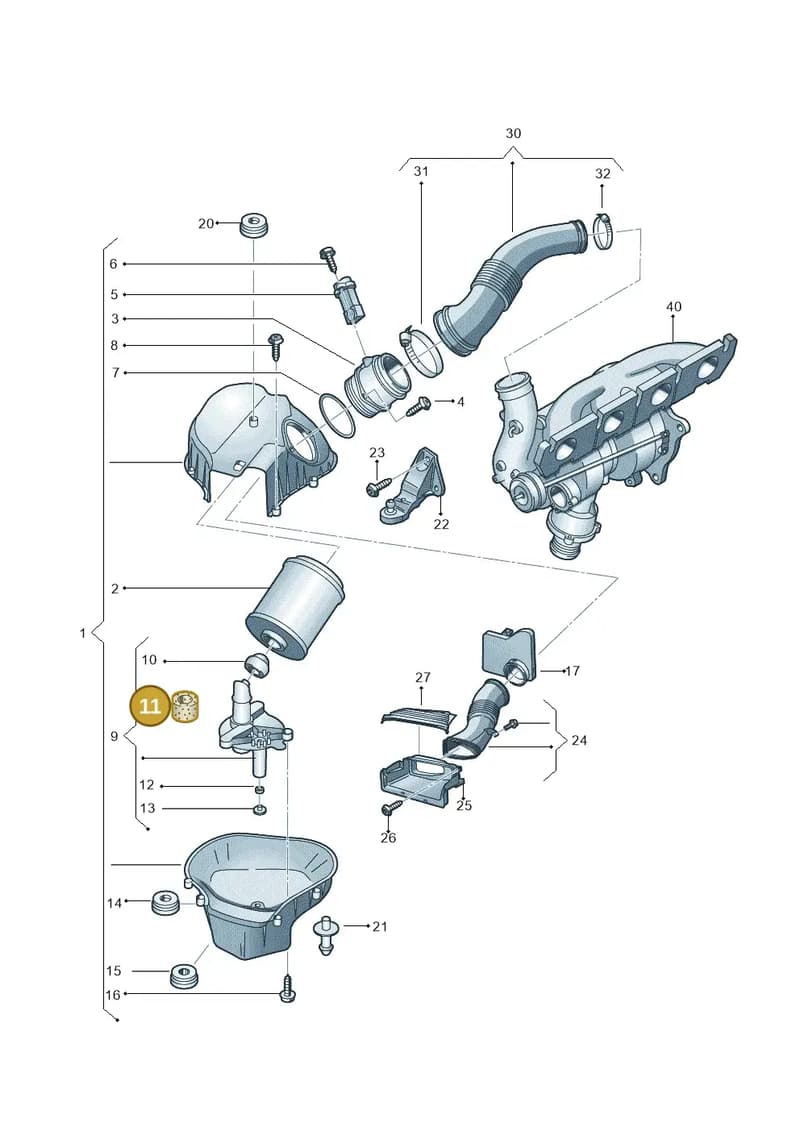 4H0133843A — Audi A8 (2013-2018) diagram 696133020, position 11