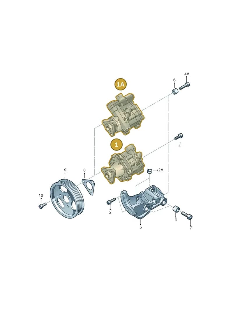 4H0145156S — Audi A8L qu. 3.0 TDI (2009-2014) diagram 696145720, position 1+1A