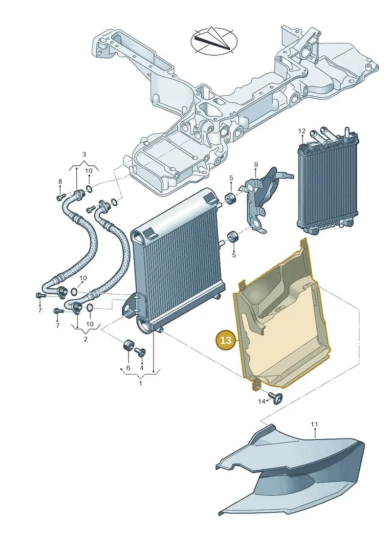 4H0145334D — Audi A8 (2013-2018) diagram 696117000, position 13
