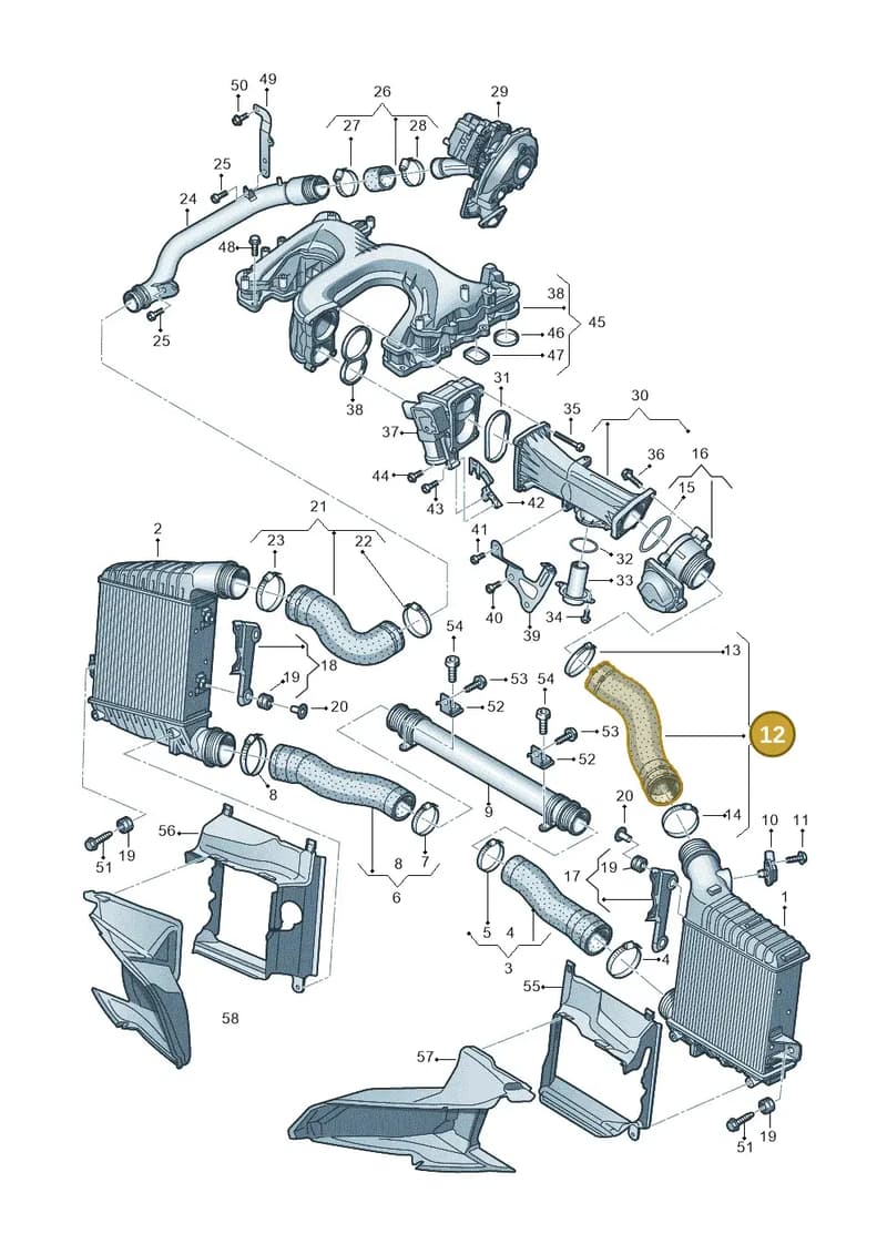 4H0145737AA — Audi A8 (2013-2018) diagram 696145480, position 12