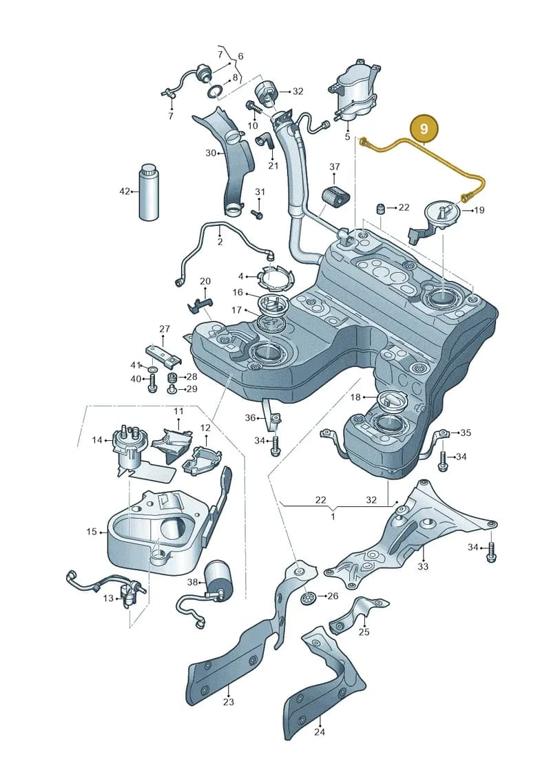 4H0201167P — Audi A8 (2013-2018) diagram 696201000, position 9