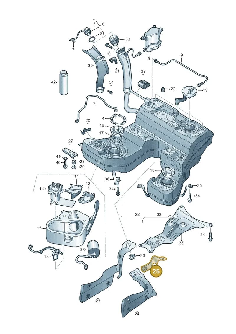 4H0201307L — Audi A8 (2013-2018) diagram 696201000, position 25