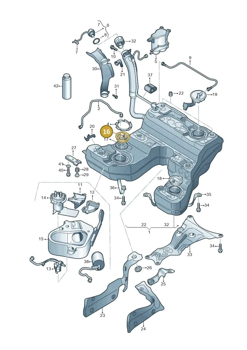 4H0201317K — Audi A8 (2013-2018) diagram 696201000, position 16