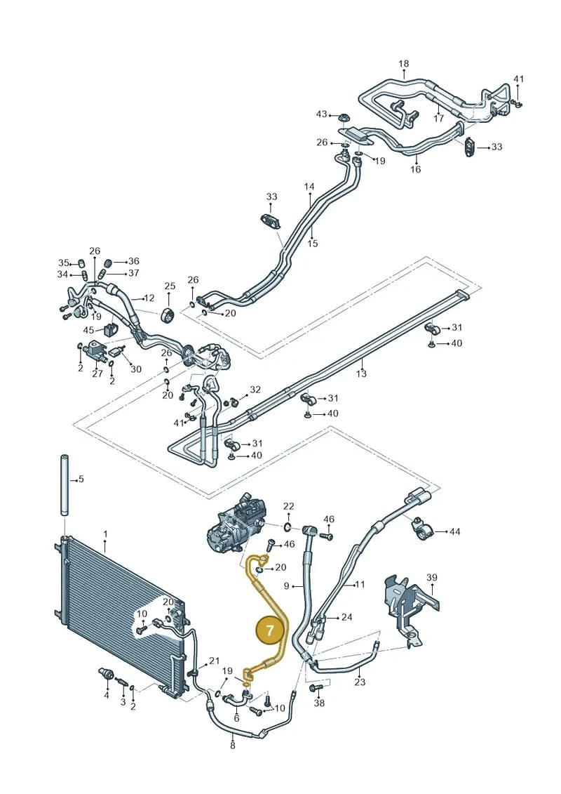 4H0260701AA — Audi A8 (2013-2018) diagram 696260500, position 7